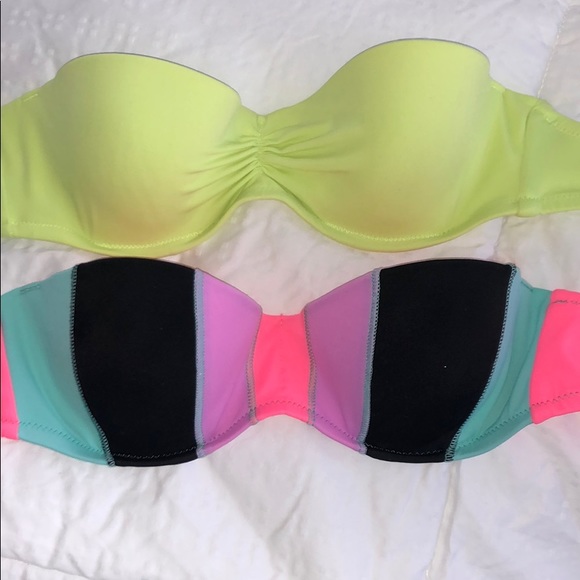 2 Victoria Secret Bathing Suit Tops 32B - Picture 1 of 2